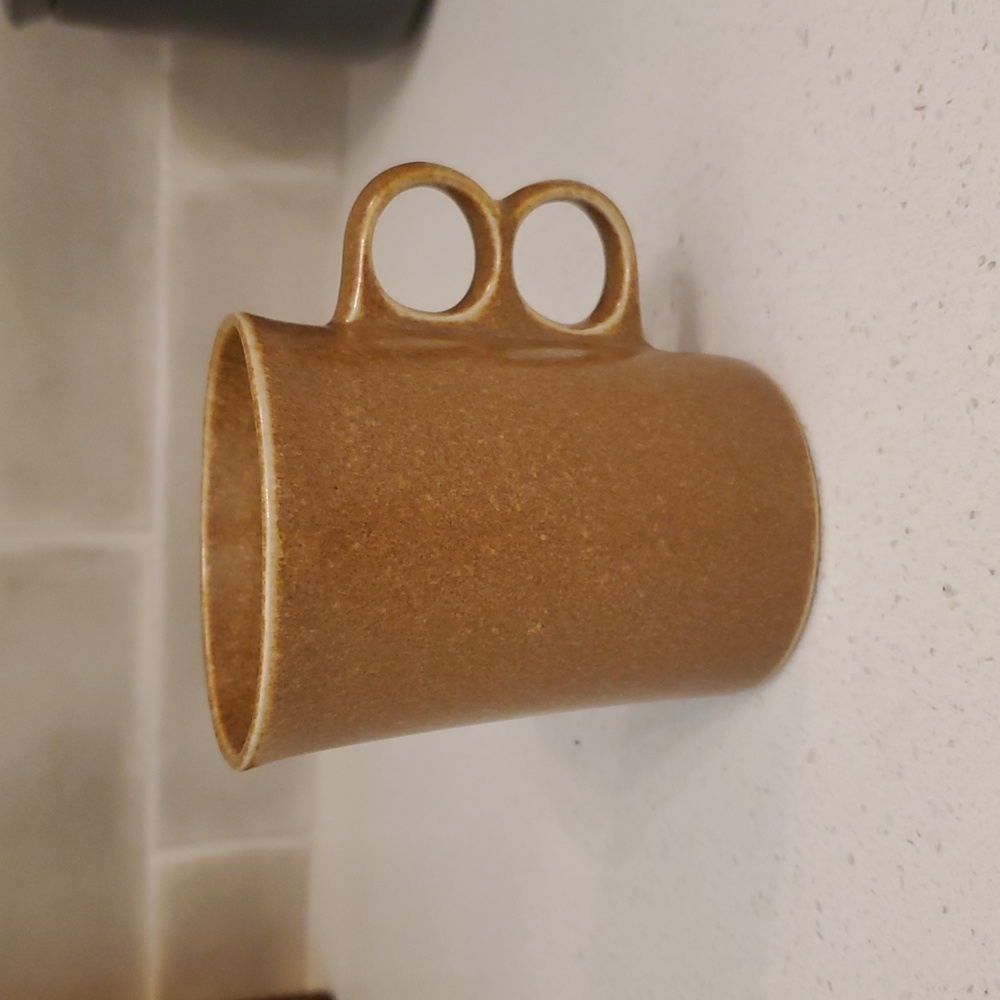Bennington Potters 1340 Stoneware Coffee Mug Double Trigger Handle